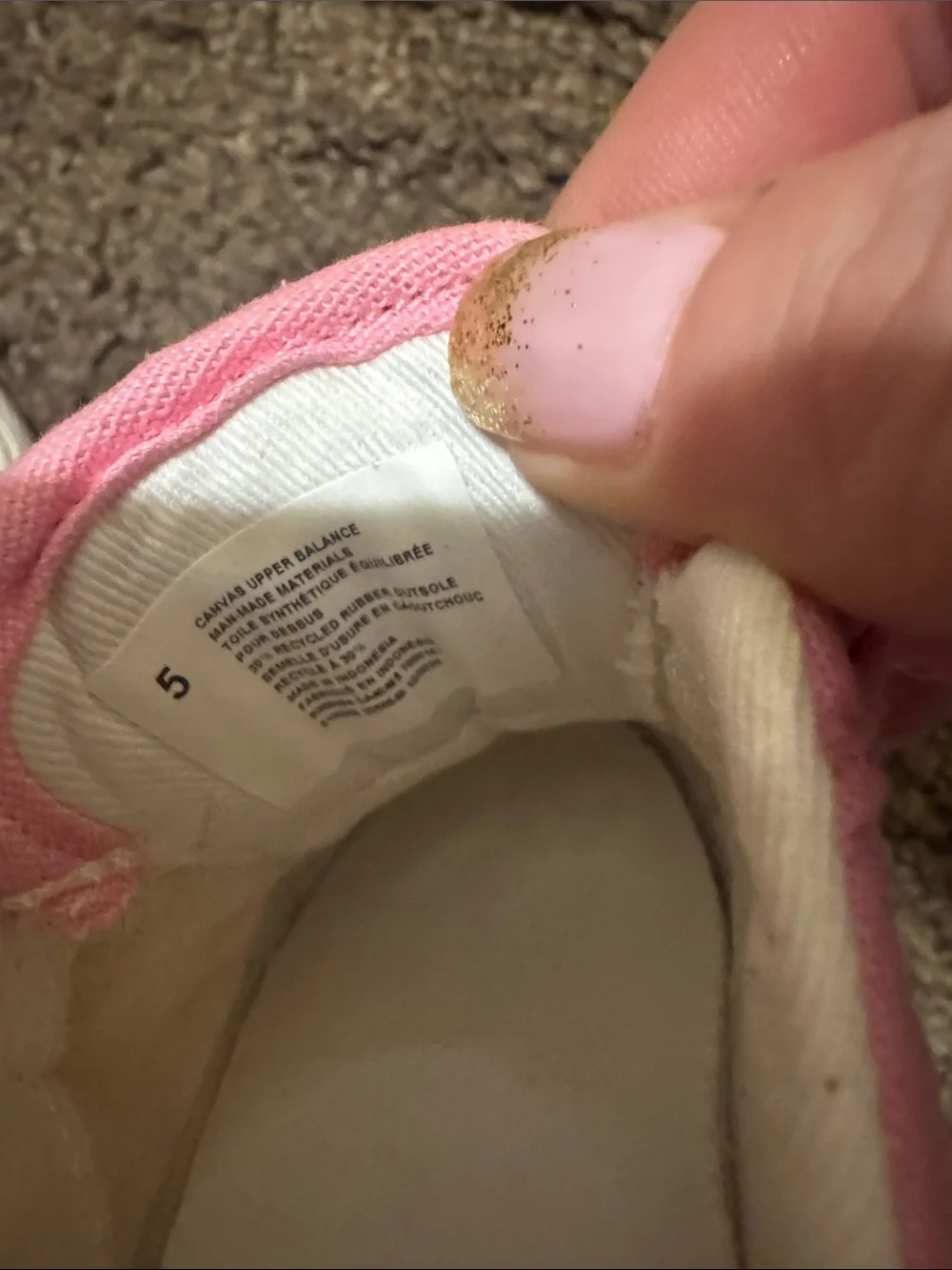The Children's Place Pink Glitter Velcro Sneakers